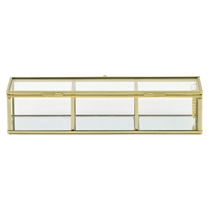 2" Gold Glass Hand Painted Decorative Box