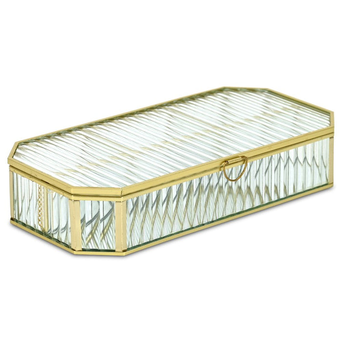 2" Gold Glass Hand Painted Decorative Box