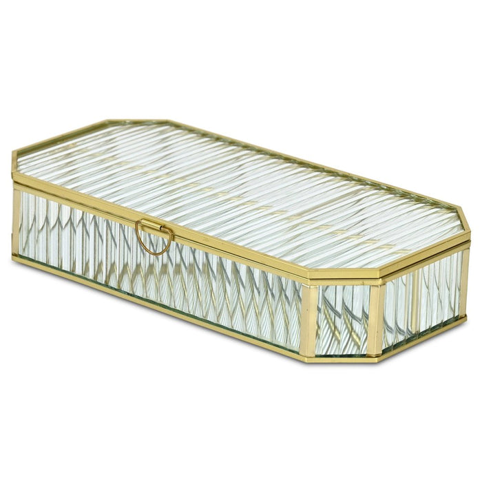 2" Gold Glass Hand Painted Decorative Box