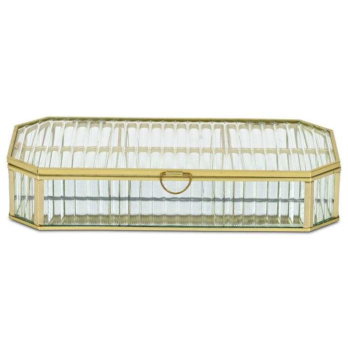 2" Gold Glass Hand Painted Decorative Box