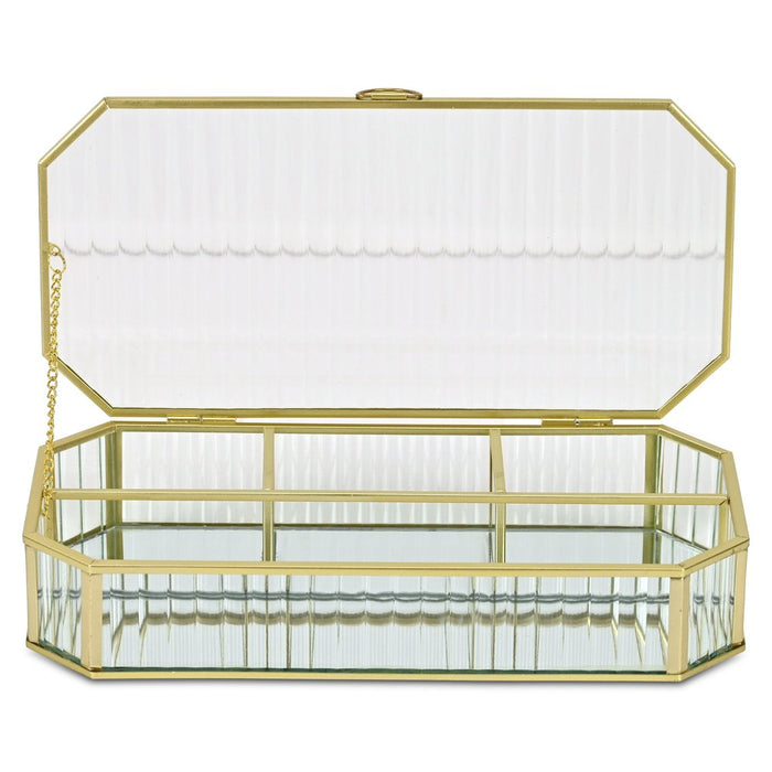 2" Gold Glass Hand Painted Decorative Box