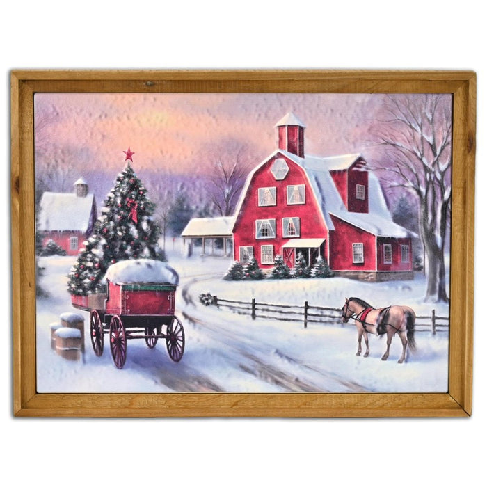 Eirlys Holiday Town Wall Art Brown Framed Wall Art