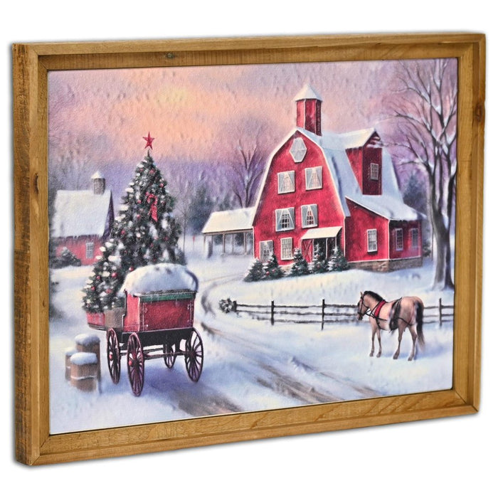 Eirlys Holiday Town Wall Art Brown Framed Wall Art