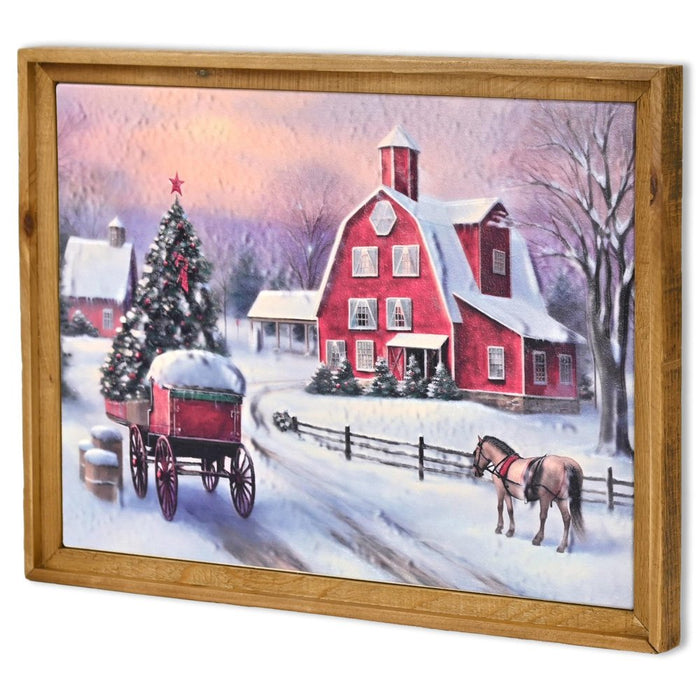 Eirlys Holiday Town Wall Art Brown Framed Wall Art