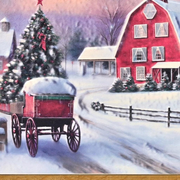 Eirlys Holiday Town Wall Art Brown Framed Wall Art
