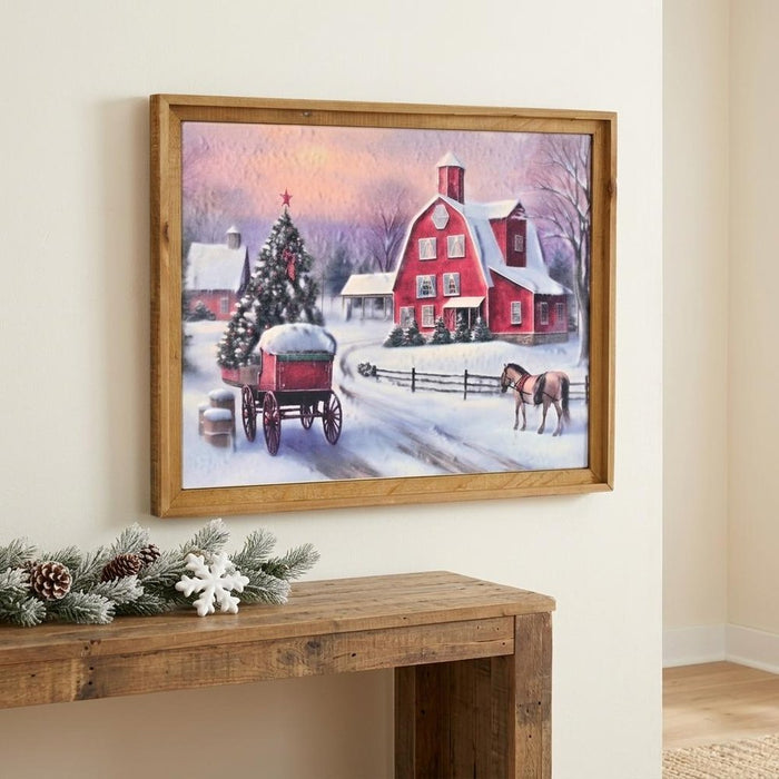 Eirlys Holiday Town Wall Art Brown Framed Wall Art