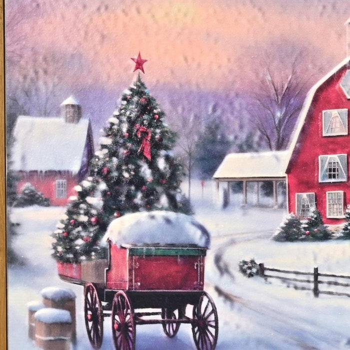 Eirlys Holiday Town Wall Art Brown Framed Wall Art