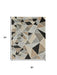 Geometric patterned rug with dimensions 60" x 96" on a white background