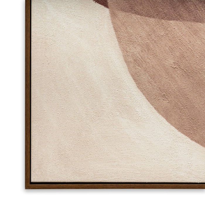 Earthen Strata I Hand Painted Dark Brown Floater Frame Wall Art