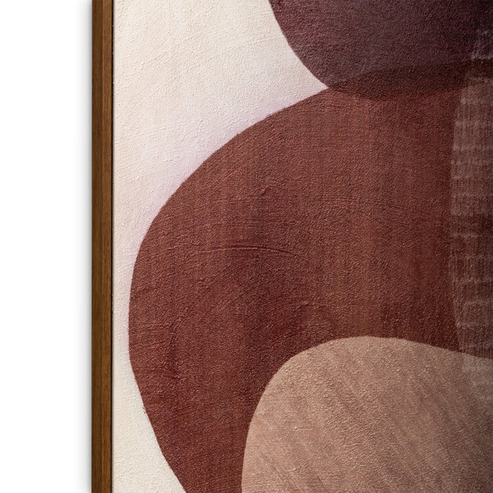 Earthen Strata I Hand Painted Dark Brown Floater Frame Wall Art