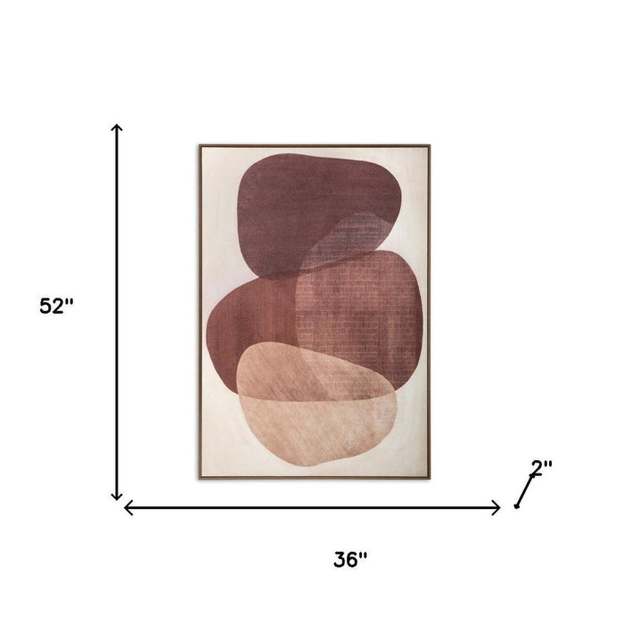 Earthen Strata I Hand Painted Dark Brown Floater Frame Wall Art