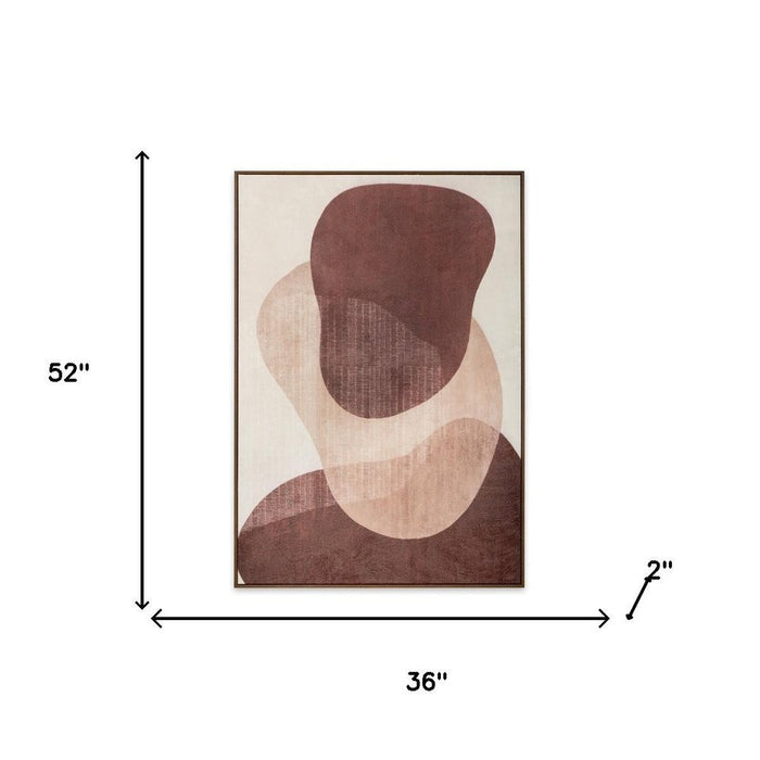 Earthen Strata II Hand Painted Dark Brown Floater Frame Wall Art