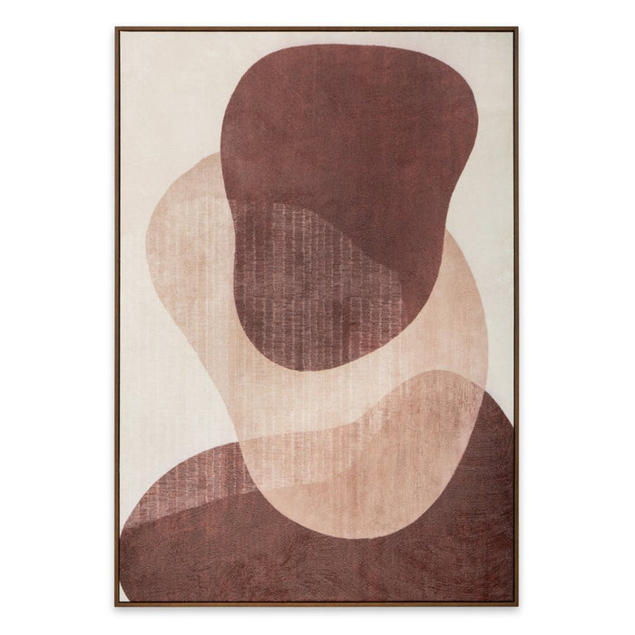 Earthen Strata II Hand Painted Dark Brown Floater Frame Wall Art