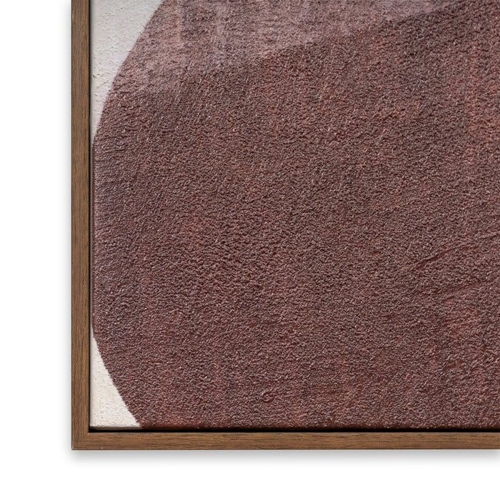 Earthen Strata II Hand Painted Dark Brown Floater Frame Wall Art