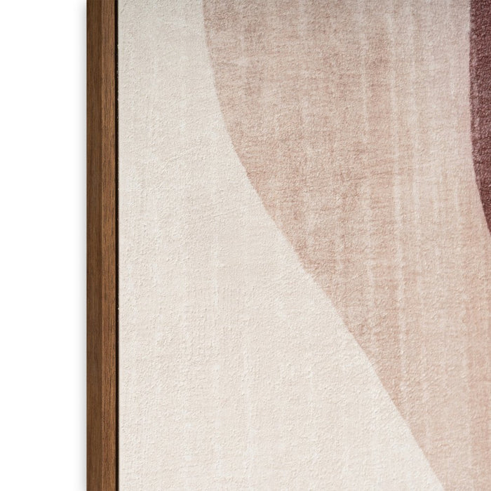 Earthen Strata II Hand Painted Dark Brown Floater Frame Wall Art