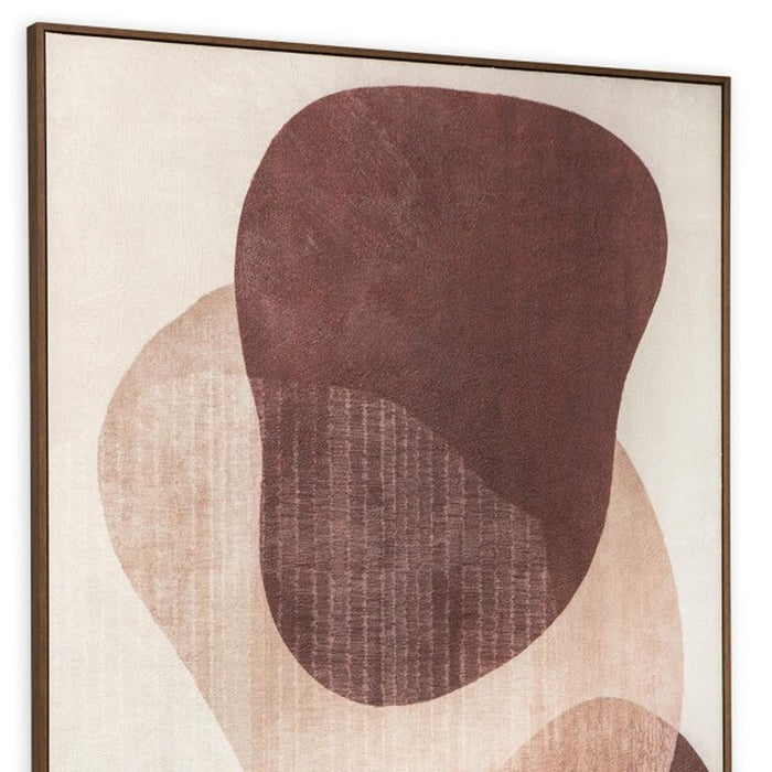 Earthen Strata II Hand Painted Dark Brown Floater Frame Wall Art