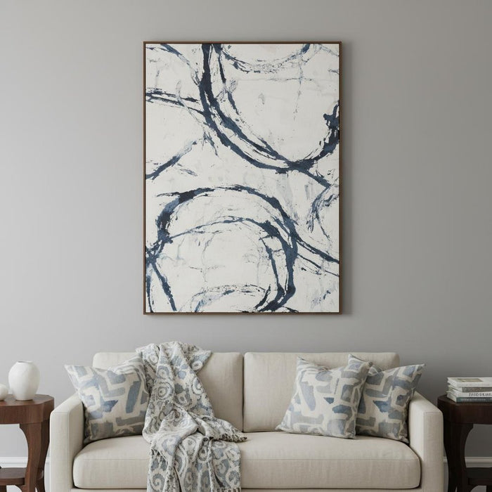 Elemental Rhythm Hand Painted Light Brown Floater Frame Wall Art
