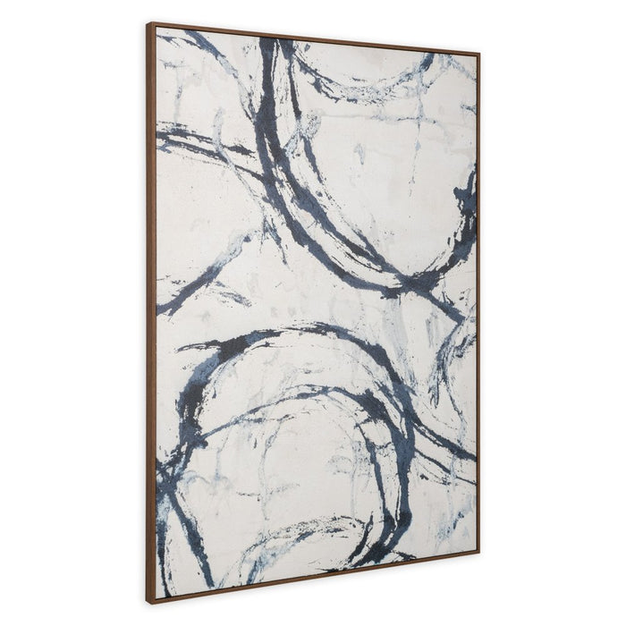 Elemental Rhythm Hand Painted Light Brown Floater Frame Wall Art