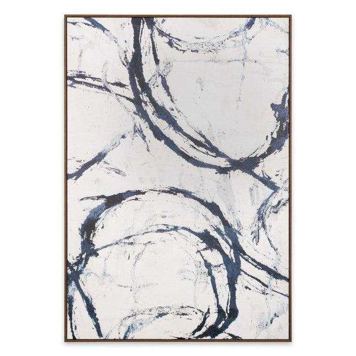 Elemental Rhythm Hand Painted Light Brown Floater Frame Wall Art