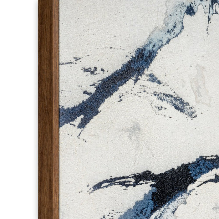 Elemental Rhythm Hand Painted Light Brown Floater Frame Wall Art
