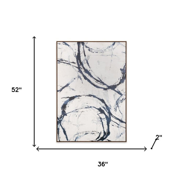 Elemental Rhythm Hand Painted Light Brown Floater Frame Wall Art