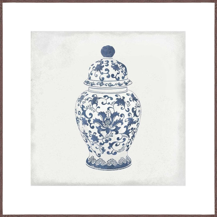 Ceramic Bloom I Hand Painted Light Brown Shadowbox Wall Art