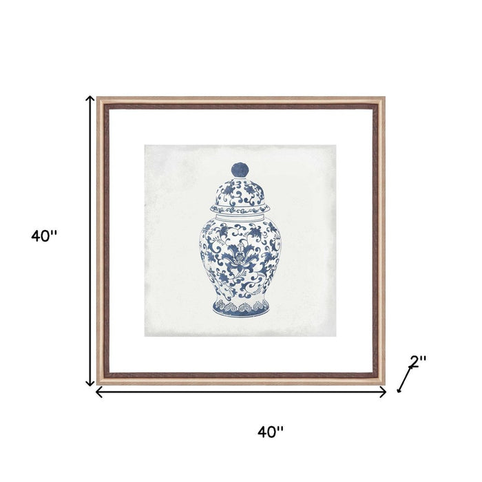 Ceramic Bloom I Hand Painted Light Brown Shadowbox Wall Art