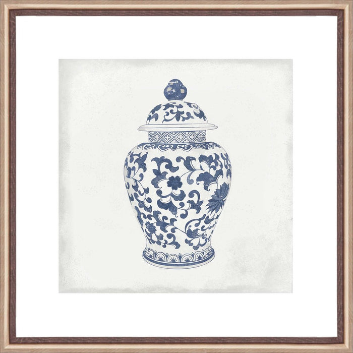 Ceramic Bloom II Hand Painted Light Brown Shadowbox Wall Art