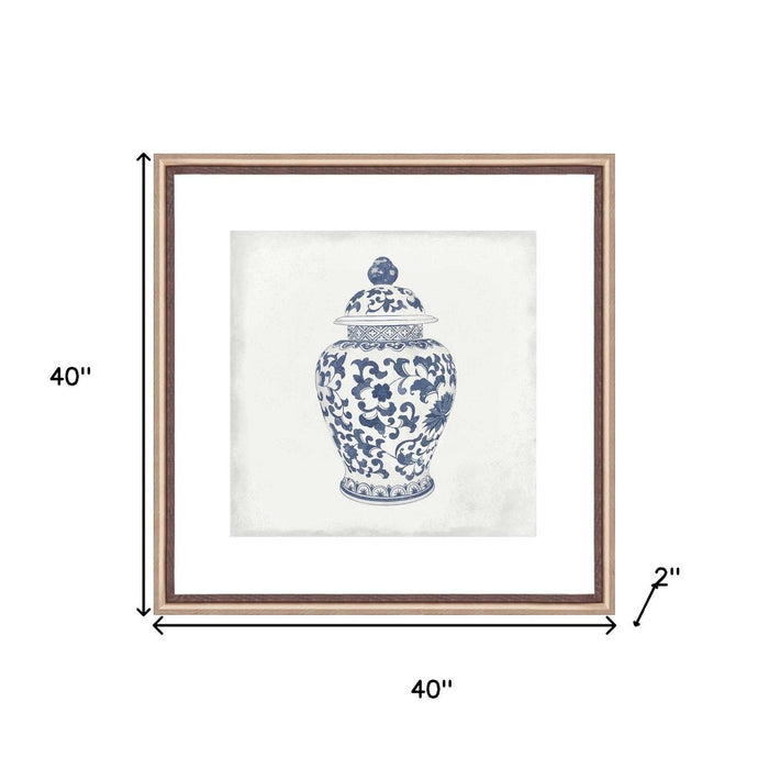 Ceramic Bloom II Hand Painted Light Brown Shadowbox Wall Art