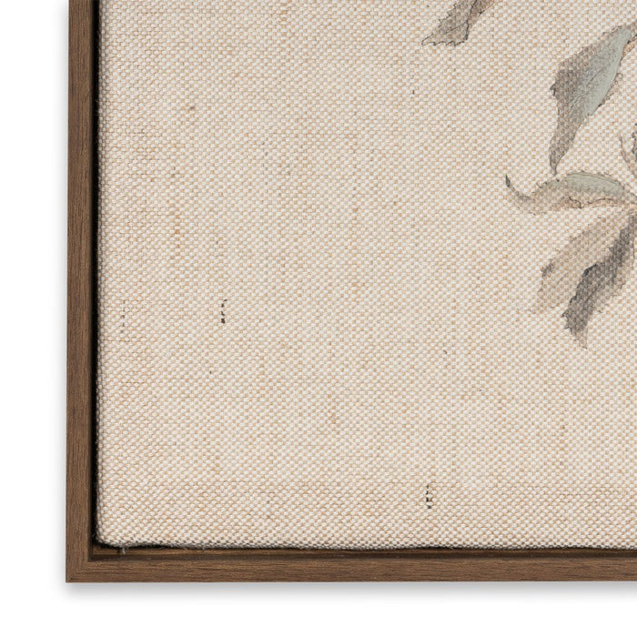 Botanical Whisper I Hand Painted Dark Brown Floater Frame Wall Art