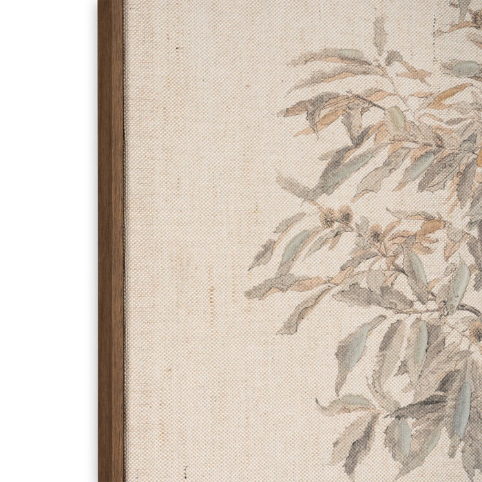 Botanical Whisper I Hand Painted Dark Brown Floater Frame Wall Art