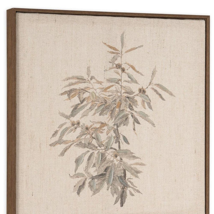Botanical Whisper I Hand Painted Dark Brown Floater Frame Wall Art