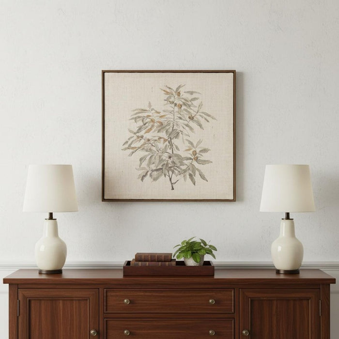 Botanical Whisper II Hand Painted Dark Brown Floater Frame Wall Art