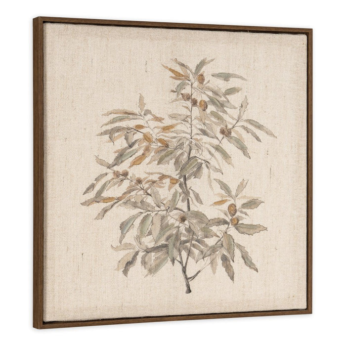 Botanical Whisper II Hand Painted Dark Brown Floater Frame Wall Art