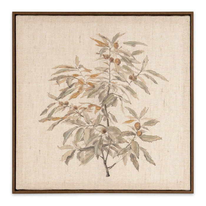 Botanical Whisper II Hand Painted Dark Brown Floater Frame Wall Art