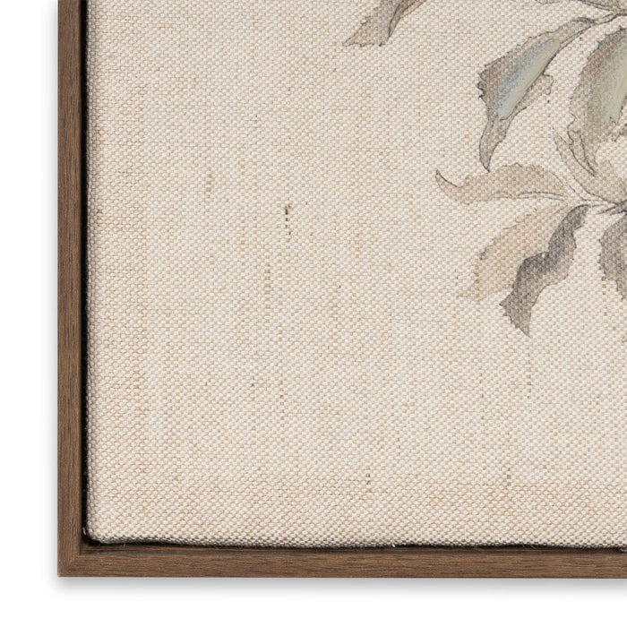 Botanical Whisper II Hand Painted Dark Brown Floater Frame Wall Art