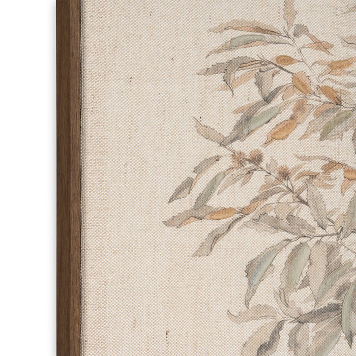 Botanical Whisper II Hand Painted Dark Brown Floater Frame Wall Art