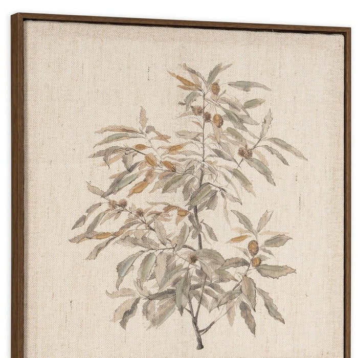 Botanical Whisper II Hand Painted Dark Brown Floater Frame Wall Art