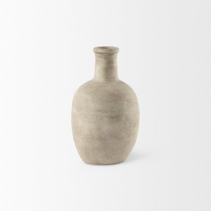 9" Beige Ceramic Table Vase