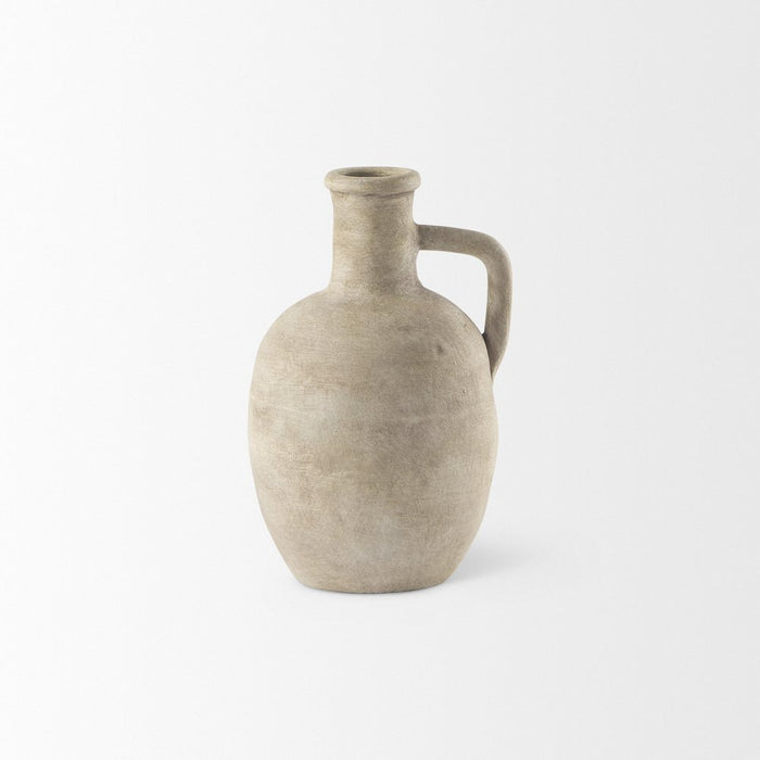 9" Beige Ceramic Table Vase