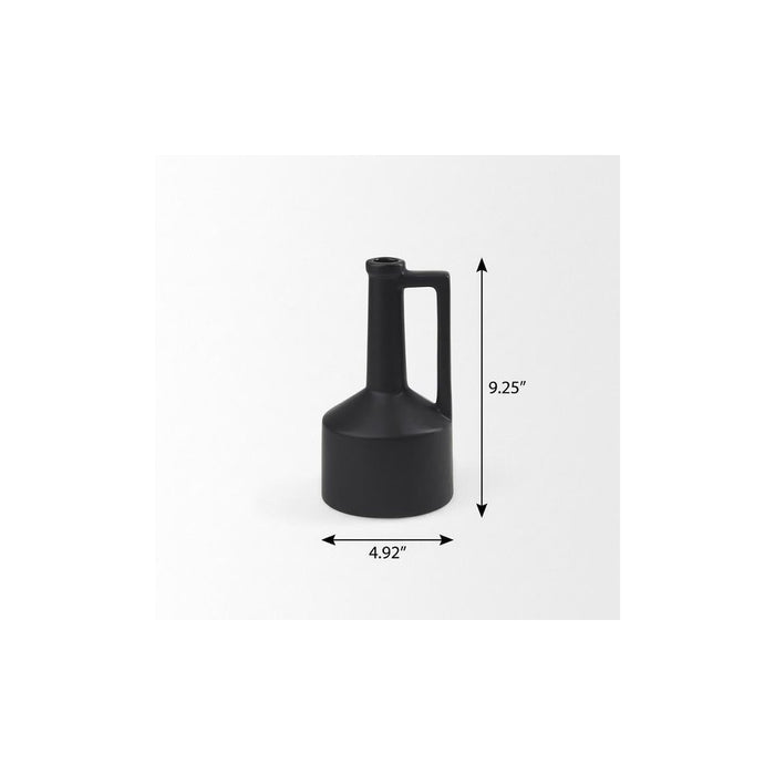 9" Black Ceramic Table Vase