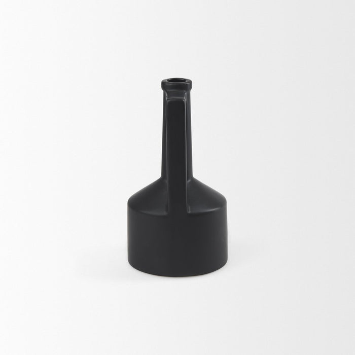 9" Black Ceramic Table Vase