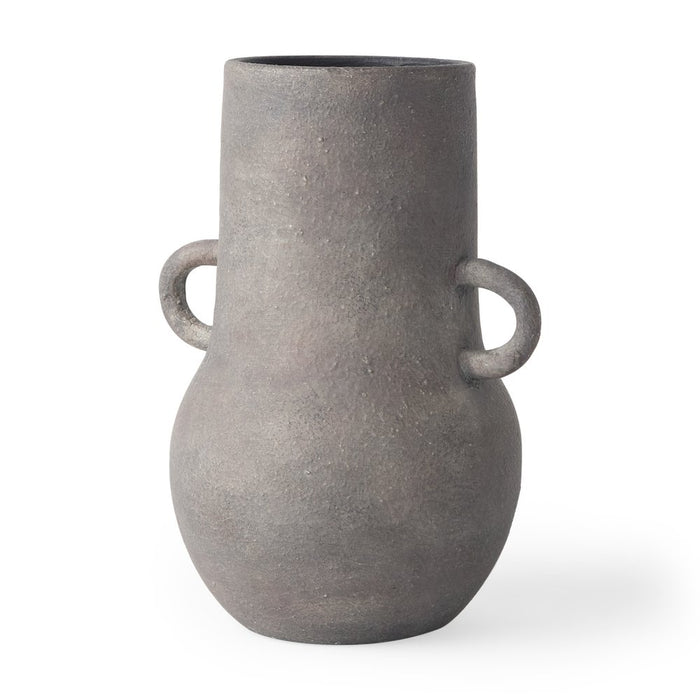 10" Brown Ceramic Amphora Table Vase