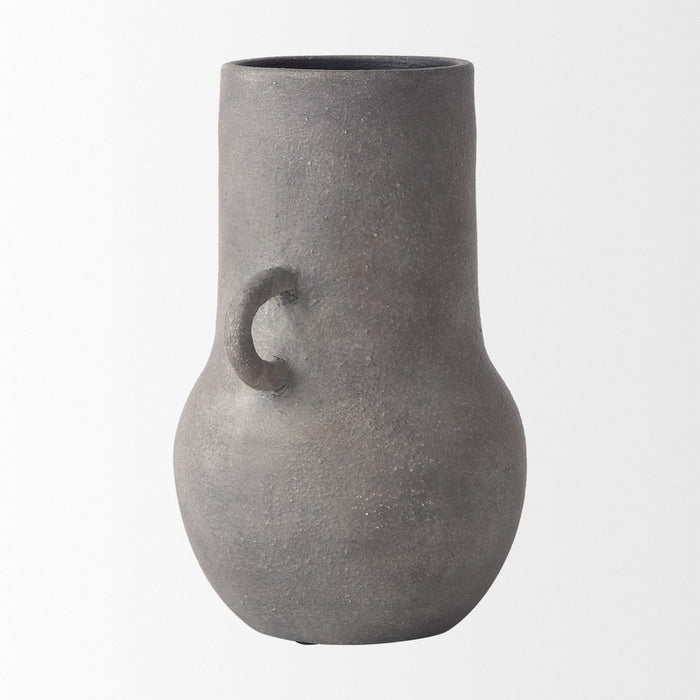 10" Brown Ceramic Amphora Table Vase
