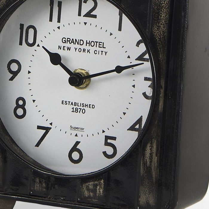 6" Black Metal Analog Round Wall Clock