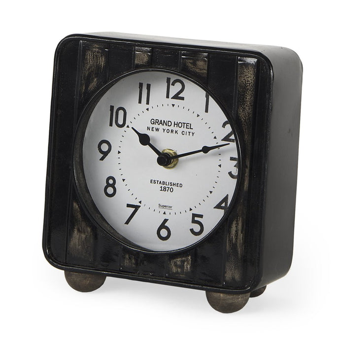 6" Black Metal Analog Round Wall Clock