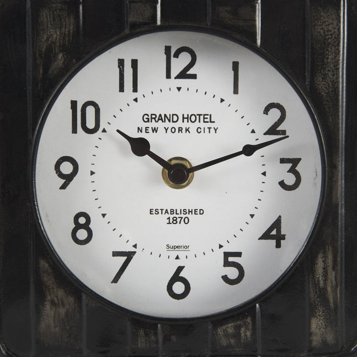 6" Black Metal Analog Round Wall Clock