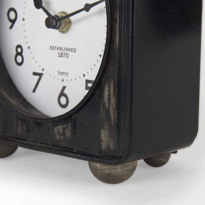 6" Black Metal Analog Round Wall Clock