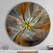 Symmetrical Yellow Fractal Flower - Modern Wall Clock