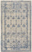 Decorative rug with blue and beige pattern